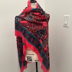 Vibrant Paisley Scarf - Red and Blue. More like a shawl or Pashmina. So soft.